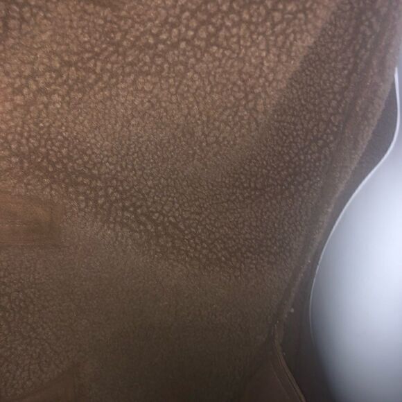 Lands End Brown Suede Fleece Knee LengthCoat S 6-8 - Picture 6 of 6